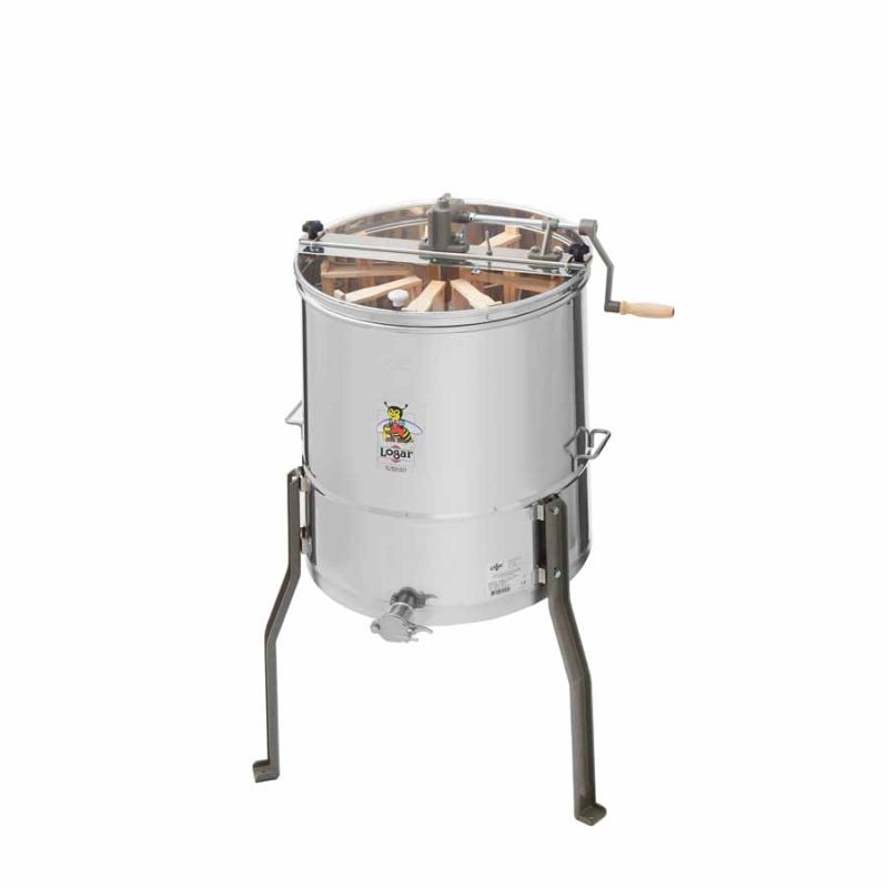 Logar 9-Waben-Radialschleuder, Kessel 52 cm, Handantrieb, Rähmchen 18 x 48 cm