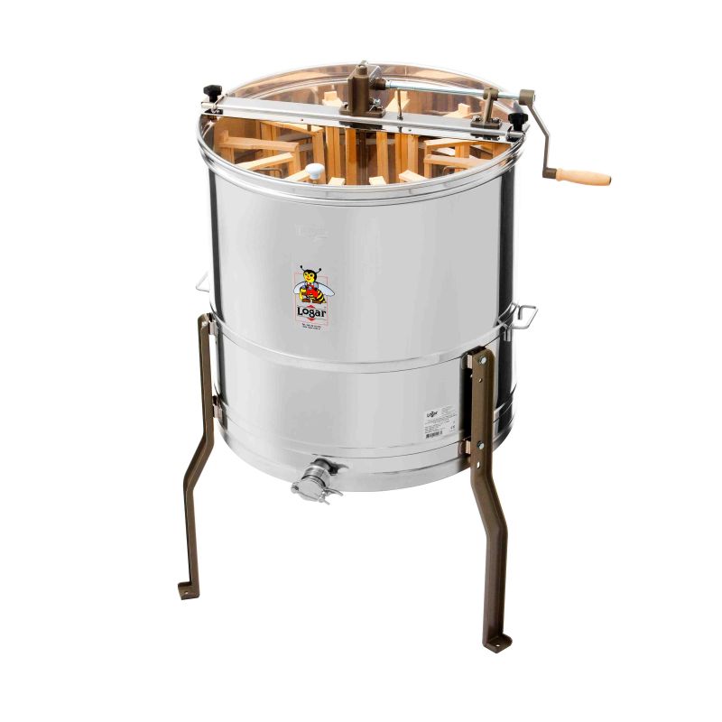 Logar 12/8-Waben-Radialschleuder, Kessel 63 cm, Handantrieb, Rähmchen 24 x 48 cm