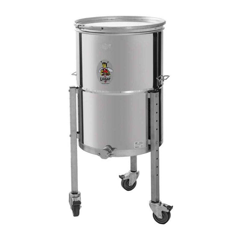 Logar Abfüllbehälter 200 kg auf Rädern, mit Schrägboden 